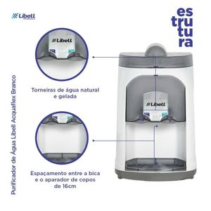 Bebedouro De Mesa Acquaflex Hermético Libell Branco 127V