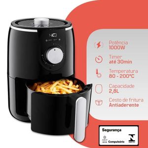 Fritadeira Elétrica Airfryer Hq 2,8 Litros Preto Hf 2055 - 220v