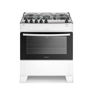 Fogão 5 Bocas Branco com Mesa Inox Atlas Mônaco Top Bivolt