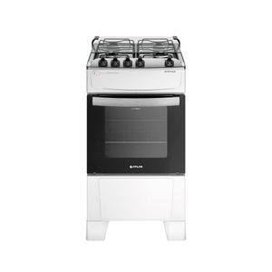 Fogão 4 Bocas Branco com Mesa Inox Atlas Atenas Bivolt