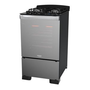 Fogão 4 Bocas Preto com Frente em Vidro Espelhado e Timer Digital Dako Diplomata Glass Grill Style Bivolt