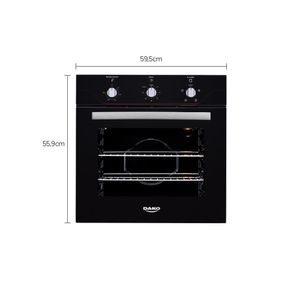 Forno de Embutir Elétrico Preto 60 Litros com Timer Dako Diplomata 220V