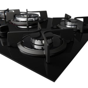 Cooktop 5 Bocas Preto com Mesa de Vidro e Tripla Chama Dako Supreme Bivolt