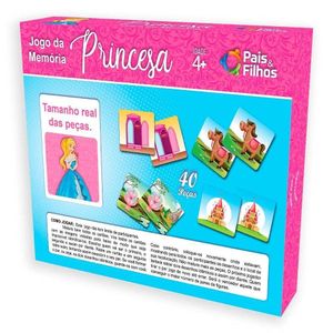 Jogo Da Memória Infantil - Princesas - 40 Peças - Pais E Filhos