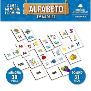 Alfabeto 2 Em 1 - Dominó E Memória Educativo - Pais E Filhos