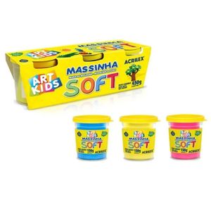 Massinha De Modelar - Soft - 3 Potes - 150ml - Acrilex