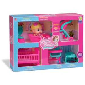 Boneca Bebê Com Acessórios - Little Dolls - Casinha - Divertoys