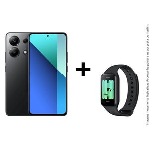 Smartphone Xiaomi Redmi Note 13 256gb Câmera Tripla Com Pulseira Inteligente Preto