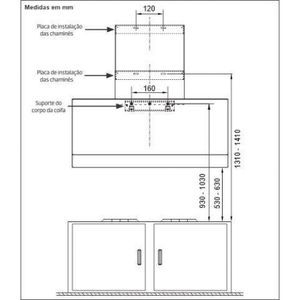 Coifa de Parede Mueller Plana 90cm Mcf0190g1 220V Inox