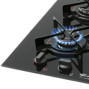 Fogão Cooktop Fit Line Gás Mesa Vidro Preto - Fischer 2 Bocas