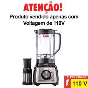 Liquidificador Mondial Turbo 1200w 3l Inox L-1200 Preto 110v