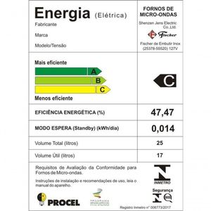 Micro-ondas Fischer De Embutir 25 Litros Com Dourador Inox 25378