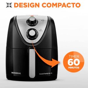 Fritadeira Elétrica Sem óleo Air Fryer Mondial 5l Grand Family Afn-50 Timer 1900w 127v