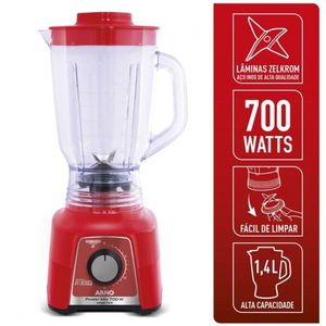 Liquidifcador Power Mix Limpa Facil Lq34 700w Arno Vermelho 220v