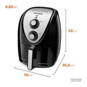 Fritadeira Elétrica Sem óleo Air Fryer Mondial 5l Grand Family Afn-50 Timer 1900w 220v