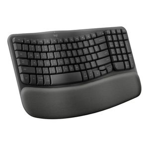 Teclado Ergonômico Logitech, Wave Keys, Bluetooth, Compacto, Grafite