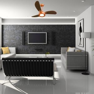 Ventilador De Teto Venti-delta New Light Led Cobre Com 3 Pás Marrom Luz Branca 6000k 110v