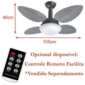 Ventilador De Teto Jet Pétalo Venti-delta Preto Freijó 220v