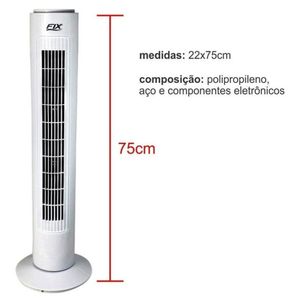 Ventilador Vertical Compacto 220V 03 Velocidades 40W Leve