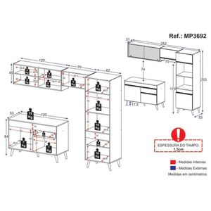 Cozinha Compacta 4 Pç com Armário E Balcão Veneza Gb Preta