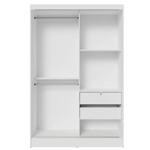 Guarda-roupa 2 Portas De Correr Com Espelho Branco Max Madesa Branco