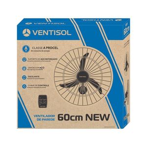 Ventilador De Parede 60cm New 147w 3 Pás Preto 220v