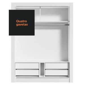 Guarda-roupa Solteiro Dallas Plus 2 Portas 4 Gaveta Madesa