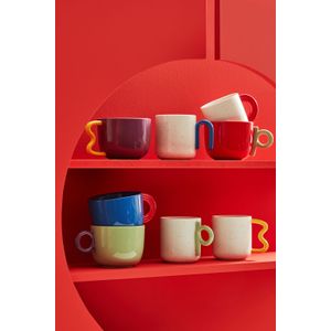 Caneca Hay Porcelana Azul e Vermelho 400ml - EASY LIFE