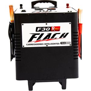 Carregador de Bateria Inteligente 12/24V 10A com Auxilio de Partida Bivolt Flach F30 RNEW