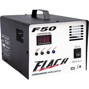 Carregador de Bateria Inteligente 12V 50A 600W com Auxilio de Partida Bivolt Flach F50