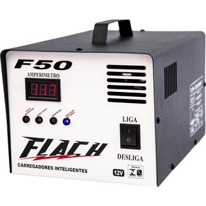 Carregador de Bateria Inteligente 12V 50A 600W com Auxilio de Partida Bivolt Flach F50