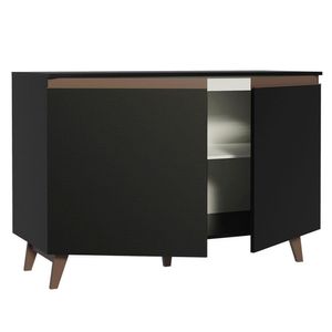 Balcão de Pia Reims 2 Portas Preto Madesa