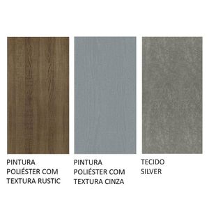 Conj. Mesa Tampo De Madeira 4 Cadeiras Rustic/Cinza/silver