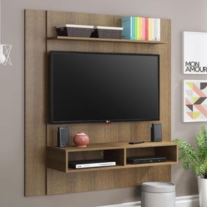 Painel TV 50" Arizona 1 Prateleira 2 Nichos Rustic Madesa