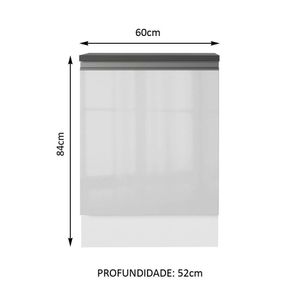 Balcão Acordes 100% Mdf 60cm 1 Porta Frente Branco Brilho