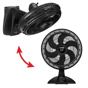 Ventilador De Mesa 2 Em 1 Arno 40cm Vf42 Turbo Force Preto 127v