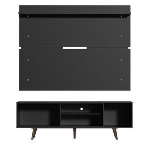 Rack Dubai e Painel para TV até 65" Preto e Rustic Madesa