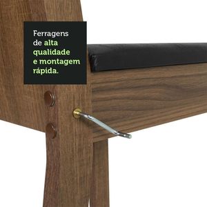 Conjunto Sala De Jantar Mesa Tampo De Madeira 4 Cadeiras Rustic/preto Samara Madesa