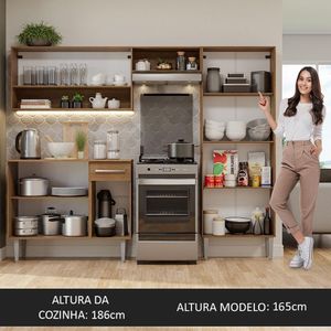 Cozinha Completa Madesa Emilly Pop Com Armário E Balcão - Rustic/cinza Rustic/cinza