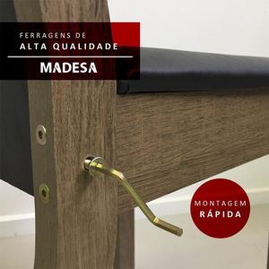 Mesa Tampo de Madeira c/6 Cadeiras Rustic Crema Bege Rustic