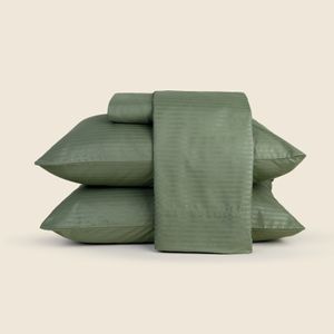 Jogo de Cama Microfibra Stripe Verde - A\CASA