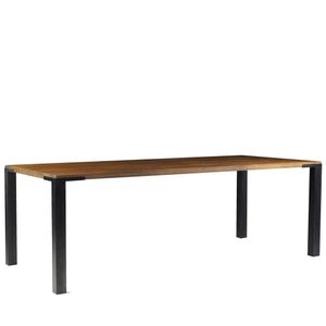 Mesa Sala de Jantar Cozinha Bladel 120cm Grafite Madeira Maciça Rustic Brown G54 - Gran Belo