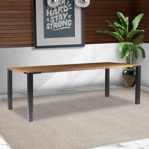 Mesa Sala de Jantar Cozinha Bladel 120cm Grafite Madeira Maciça Rustic Brown G54 - Gran Belo