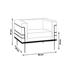 Poltrona Decorativa Base de Aço Preto Jeanneret-Gris Linho Azul Marinho G17 - Gran Belo