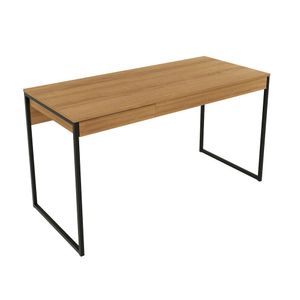 Mesa para Escritório Home Office ME4156 MDP Amendoa/Preto G69 - Gran Belo