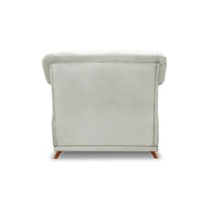 Poltrona Decorativa com 1 Almofada Armstrong Veludo Prata G63 - Gran Belo