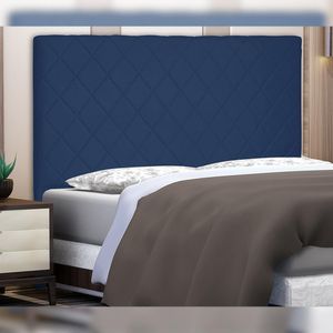 Cabeceira Decorativa King Size 1,95M Baelon Suede Azul Marinho G63 - Gran Belo