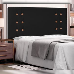 Cabeceira Decorativa King Size 1,95M Kors PU Preto G63 - Gran Belo