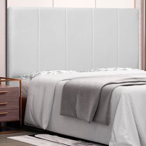 Cabeceira Decorativa Queen Size 1,60M Erza PU Branco G63 - Gran Belo