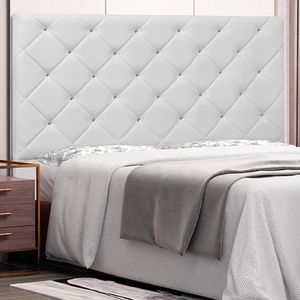 Cabeceira Decorativa Queen Size 1,60M Tàzio PU Branco G63 - Gran Belo